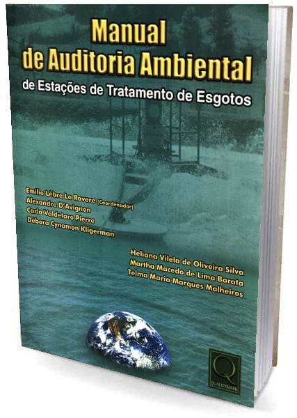 Mockup do livro Manual de Auditoria Ambiental de Estações de Tratamento de Esgotos, com a capa original