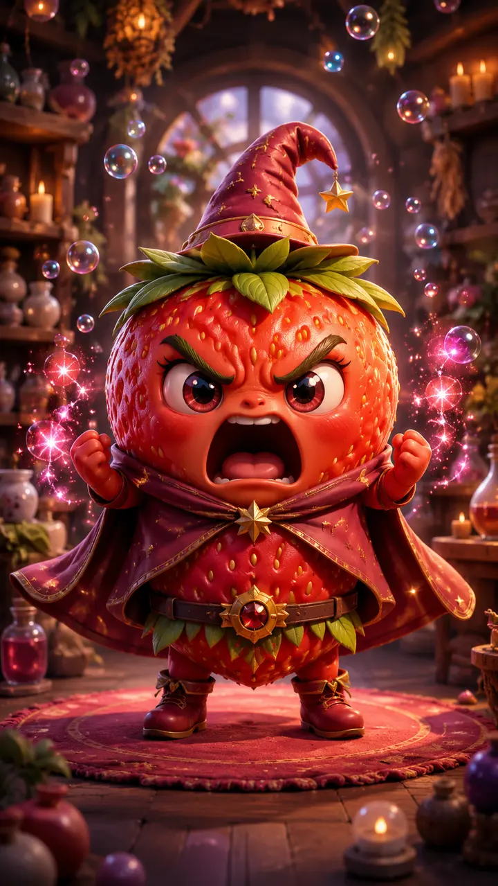 Morango Bruxinha, personagem do universo Frutas Raivosas